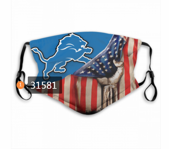 NFL 2020 Detroit Lions #5 Dust mask with filter